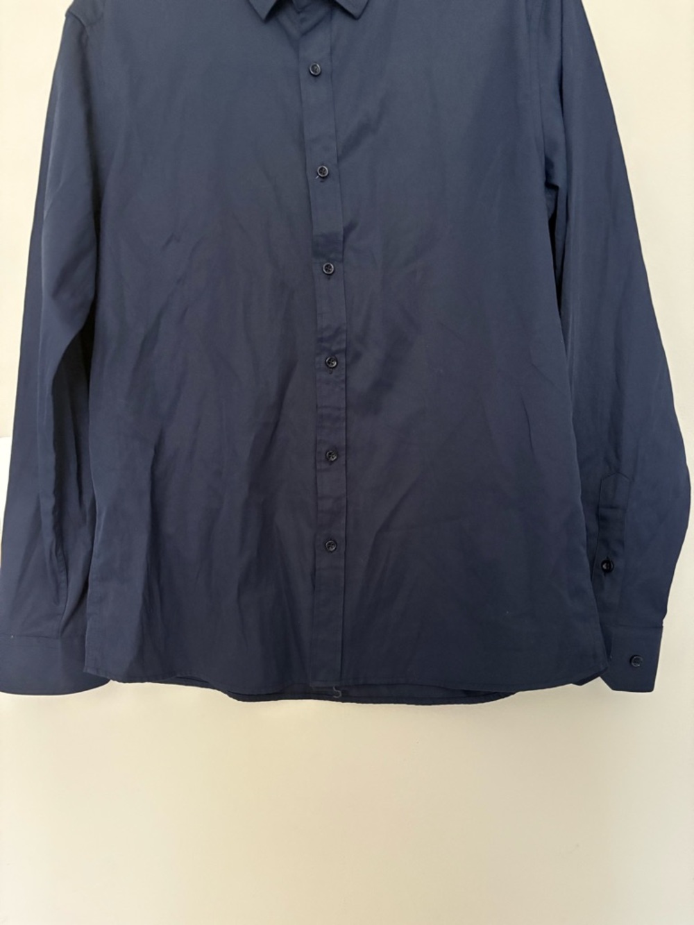 Amazon Men's Dark Blue Long-Sleeve Button-Up Dress Shirt - Picture 7 of 10